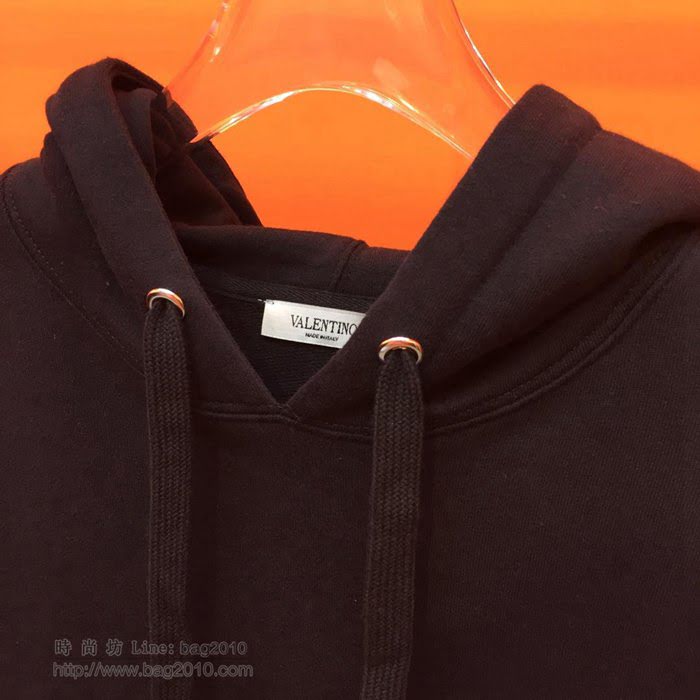 Valentino男裝 19-20FW新款 黑色連帽衛衣 男套頭衛衣 男士秋季新款單品  tzy2229
